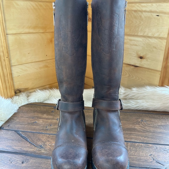 Harley-Davidson brown leather motorcycle boots - Picture 10 of 16